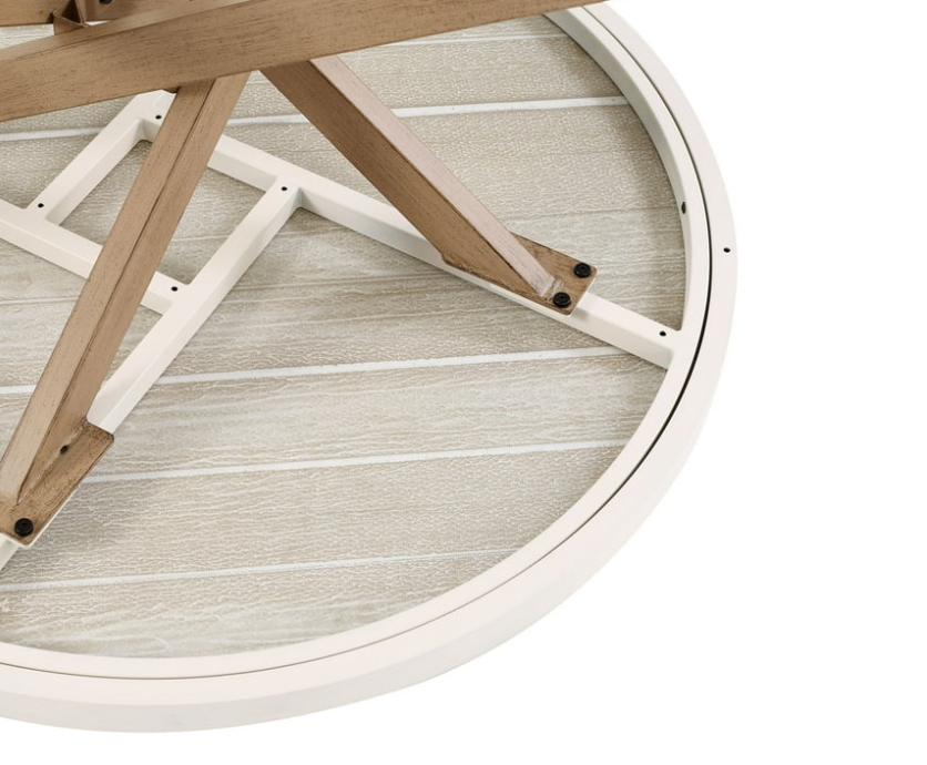 Better Homes & Gardens Paige Weather-Resistant Steel and Tile 37" Round Outdoor Coffee Table, Beige