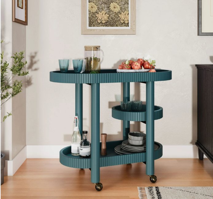 Beautiful Drew Bar Cart by Drew Barrymore, Warm Honey