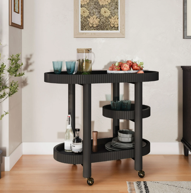 Beautiful Drew Bar Cart by Drew Barrymore, Warm Honey