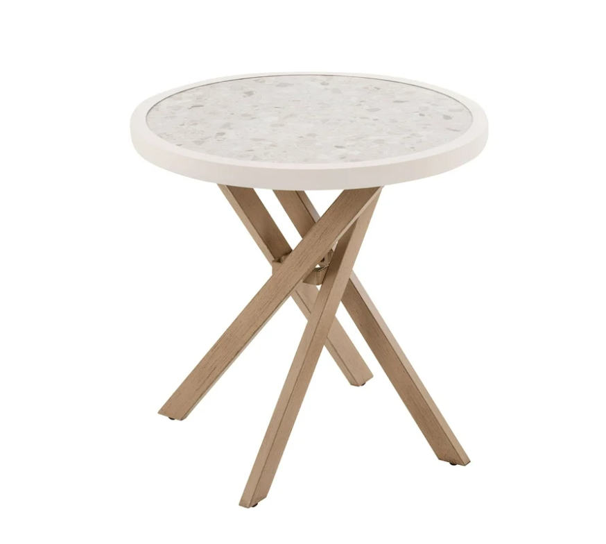 Better Homes & Gardens Paige 27" Round Outdoor Tile Top Bistro Table, White