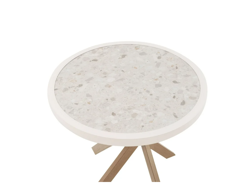 Better Homes & Gardens Paige 27" Round Outdoor Tile Top Bistro Table, White