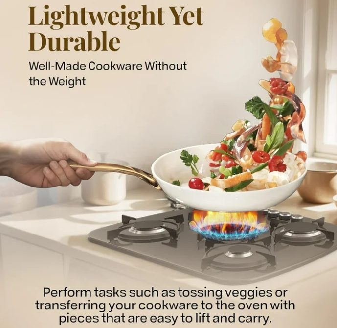 GOTHAM STEEL 15 Pc Ceramic Cookware Set Nonstick, Pots and Pans Set Non Stick for Kitchen with Frying Pan, Sauce Pan, Pots and Pans for Cooking, Non Toxic Cookware Sets, Oven and Dishwasher Safe