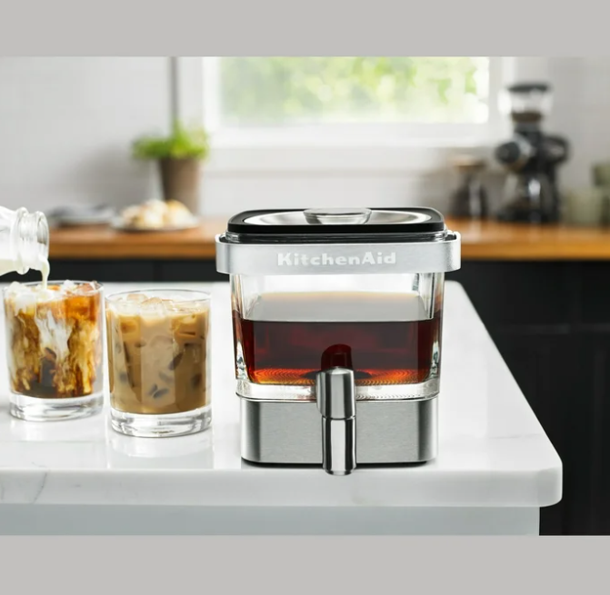 KitchenAid 28 oz Cold Brew Coffee Maker, Brushed Stainless Steel, KCM4212