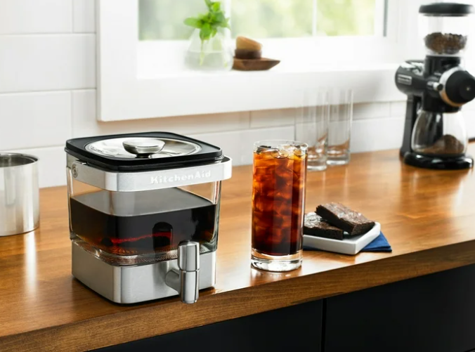 KitchenAid 28 oz Cold Brew Coffee Maker, Brushed Stainless Steel, KCM4212