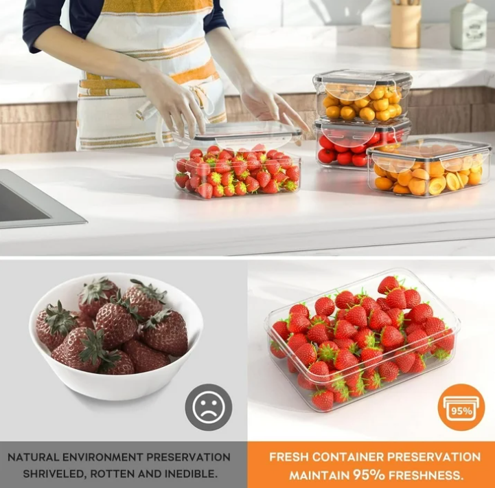 48 PCS Plastic Food Storage Containers with Lids (24 Containers & 24 Lids), Leakproof BPA-Free Containers for Kitchen Organization, Meal Prep, Reusable Lunch Container