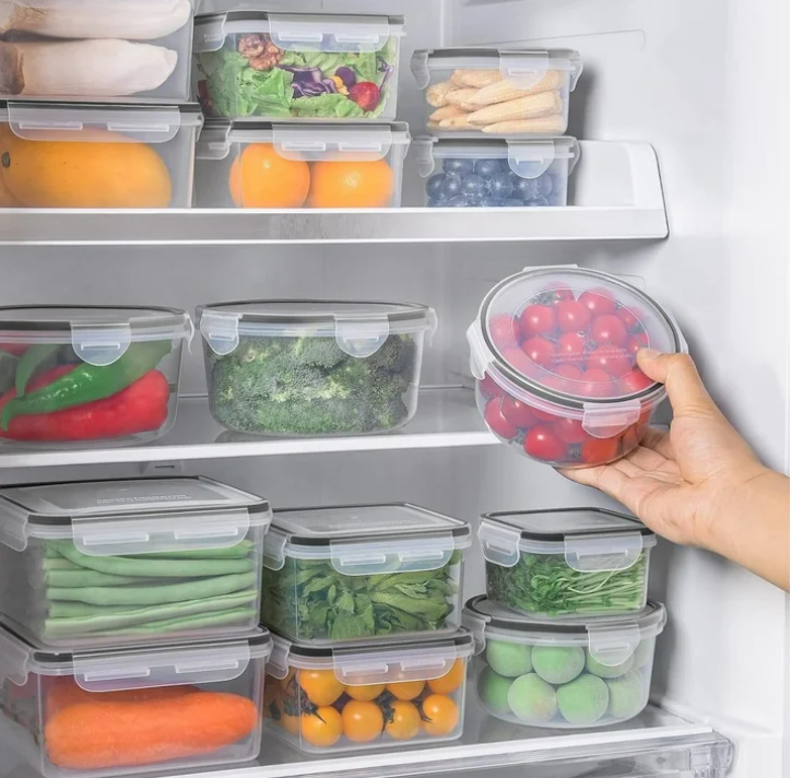 48 PCS Plastic Food Storage Containers with Lids (24 Containers & 24 Lids), Leakproof BPA-Free Containers for Kitchen Organization, Meal Prep, Reusable Lunch Container