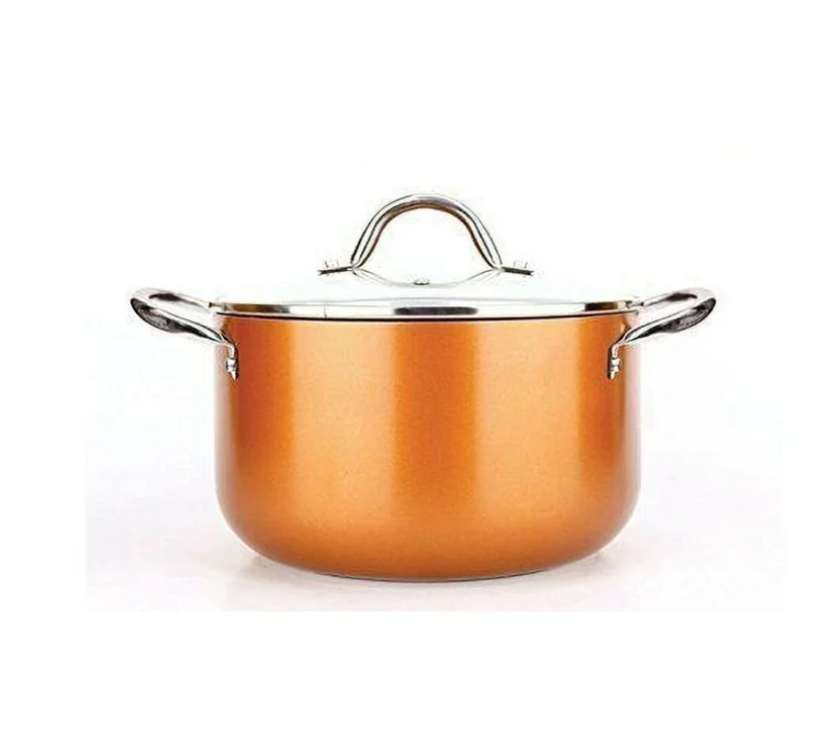 Copper H-02628 Pan 10-Piece Luxury Induction Cookware Set Non-Stick w/ Lids