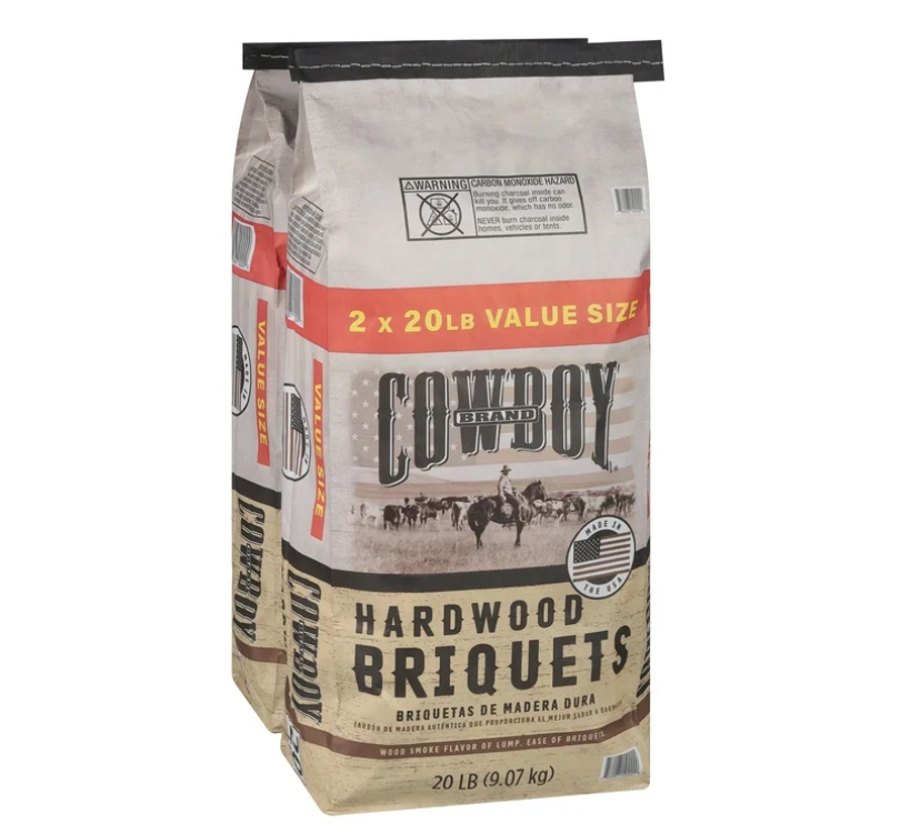(3 pack) Cowboy Hardwood Charcoal Briquets, 20 Pounds Each (Pack of 2, 40 Pound Total)