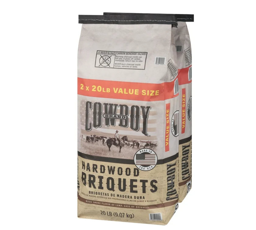 (3 pack) Cowboy Hardwood Charcoal Briquets, 20 Pounds Each (Pack of 2, 40 Pound Total)