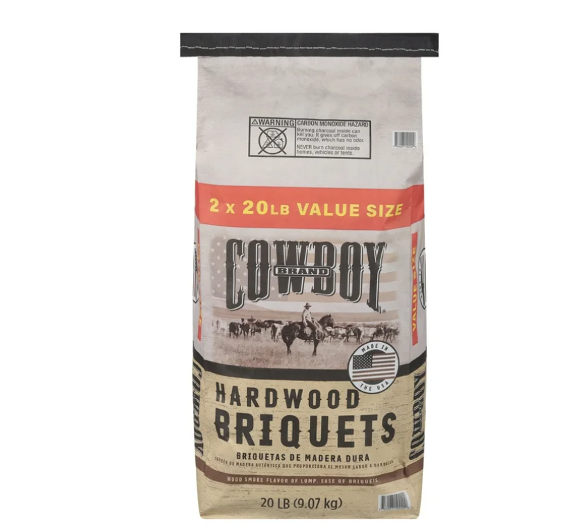 (3 pack) Cowboy Hardwood Charcoal Briquets, 20 Pounds Each (Pack of 2, 40 Pound Total)