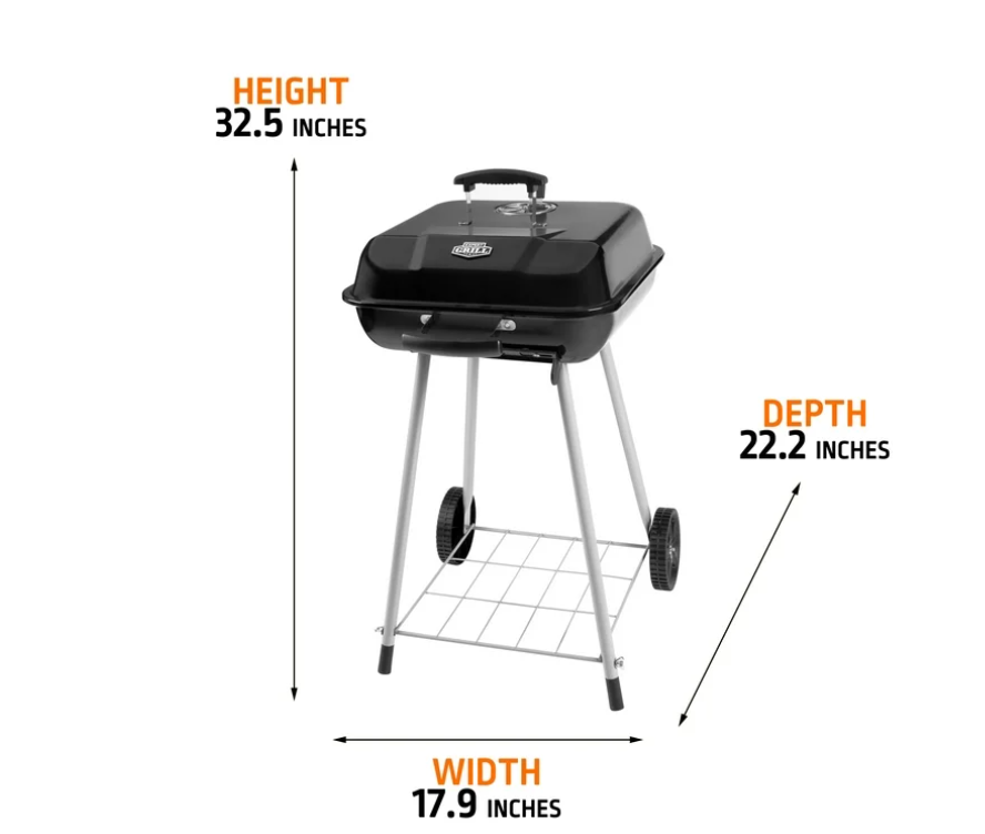 (3 pack) Expert Grill 17.5" Charcoal Grill, with Wheels