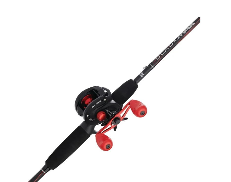 Abu Garcia Black Max Baitcast Fishing Combo, 6'6" Medium Rod, Right/Left Handed Reel