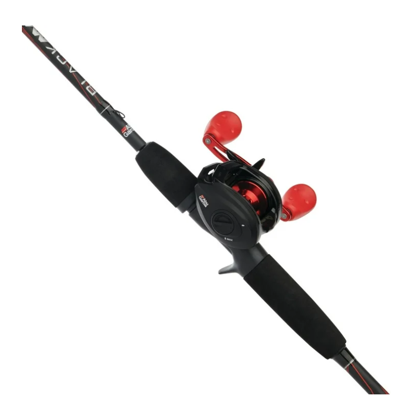 Abu Garcia Black Max Baitcast Fishing Combo, 6'6" Medium Rod, Right/Left Handed Reel