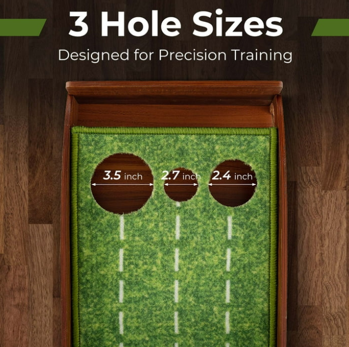 Costway Putting Green Practice Golf Putting Mat with Auto Ball Return