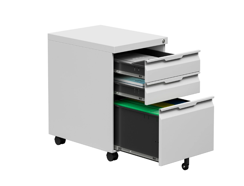 2 Drawer Metal File Cabinet with Lock, Small Filing Cabinets for Home Office,Under Desk Cabinet on Wheels for Folders/Legal/Letter/A4 Files, Assembly Required (Black)