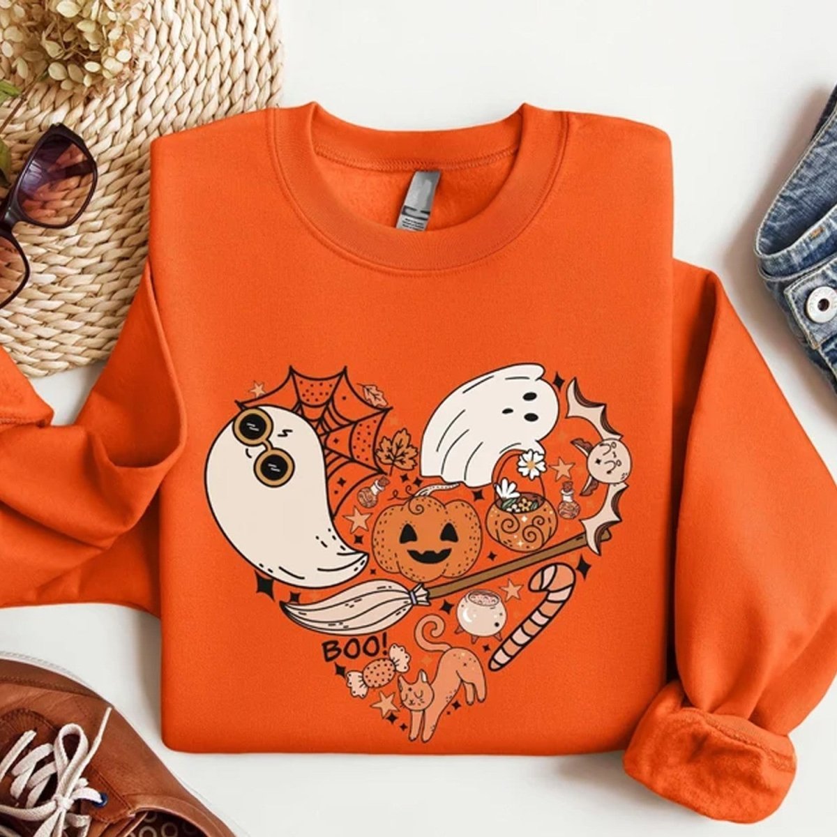 Premium Halloween Heart 2025 Spooky Season T-Shirt