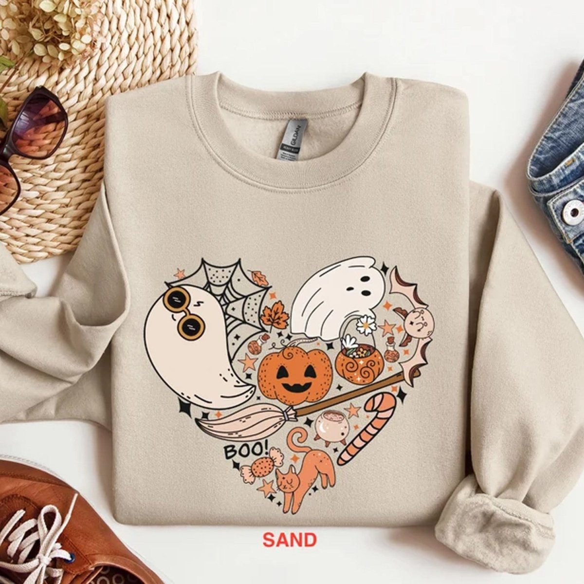 Premium Halloween Heart 2025 Spooky Season T-Shirt