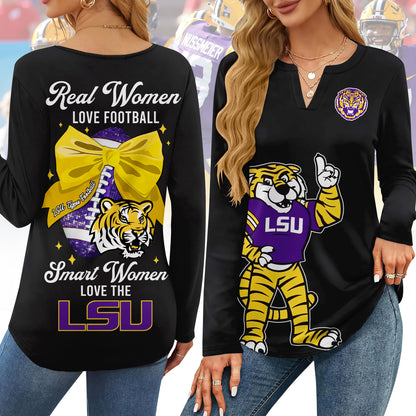 LSUT V-neck Long Sleeve Shirt TMN