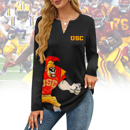 USC V-neck Long Sleeve Shirt NTY