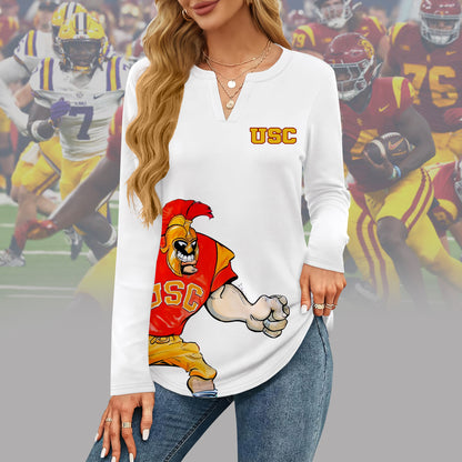 USC V-neck Long Sleeve Shirt NTY