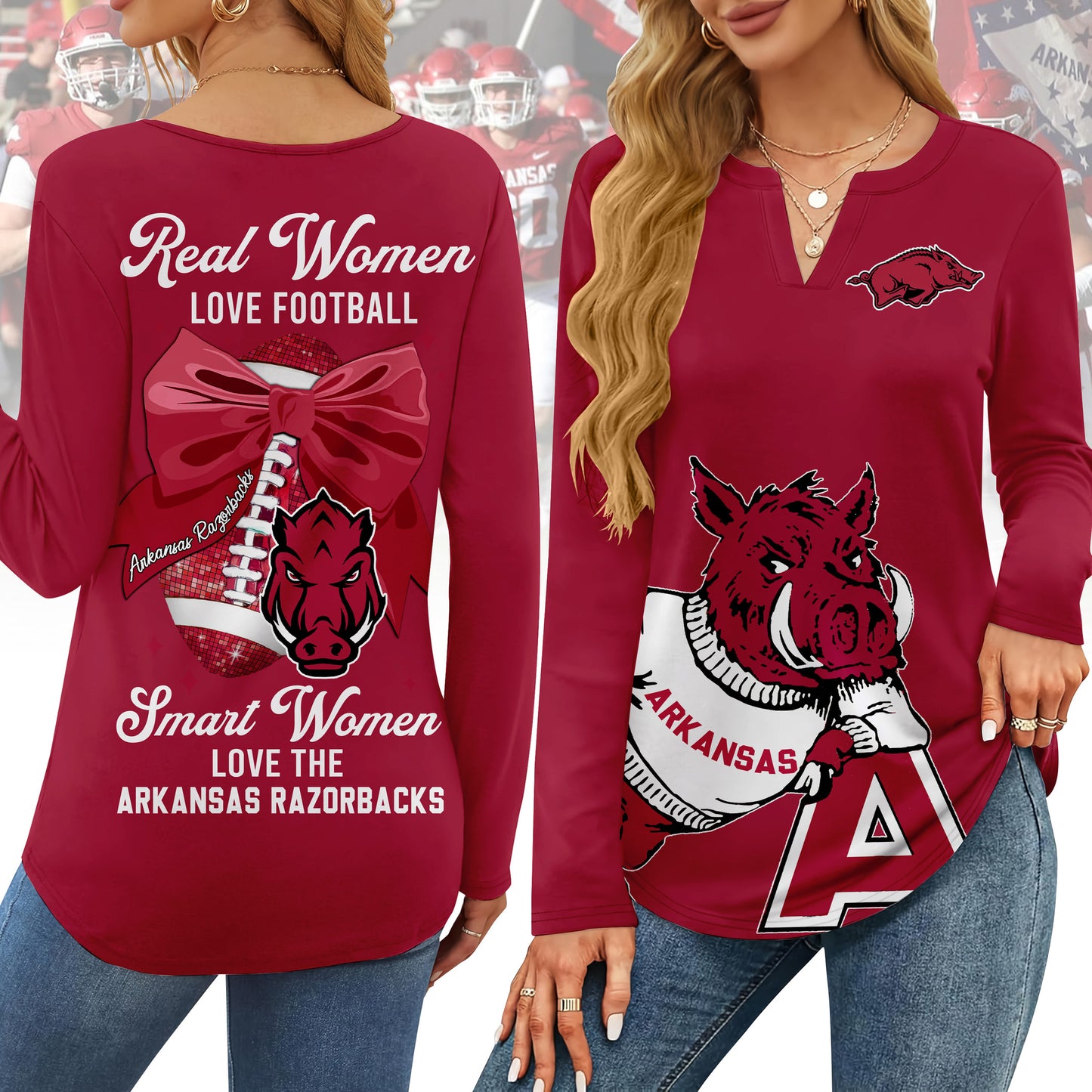 AKR V-neck Long Sleeve Shirt TMN