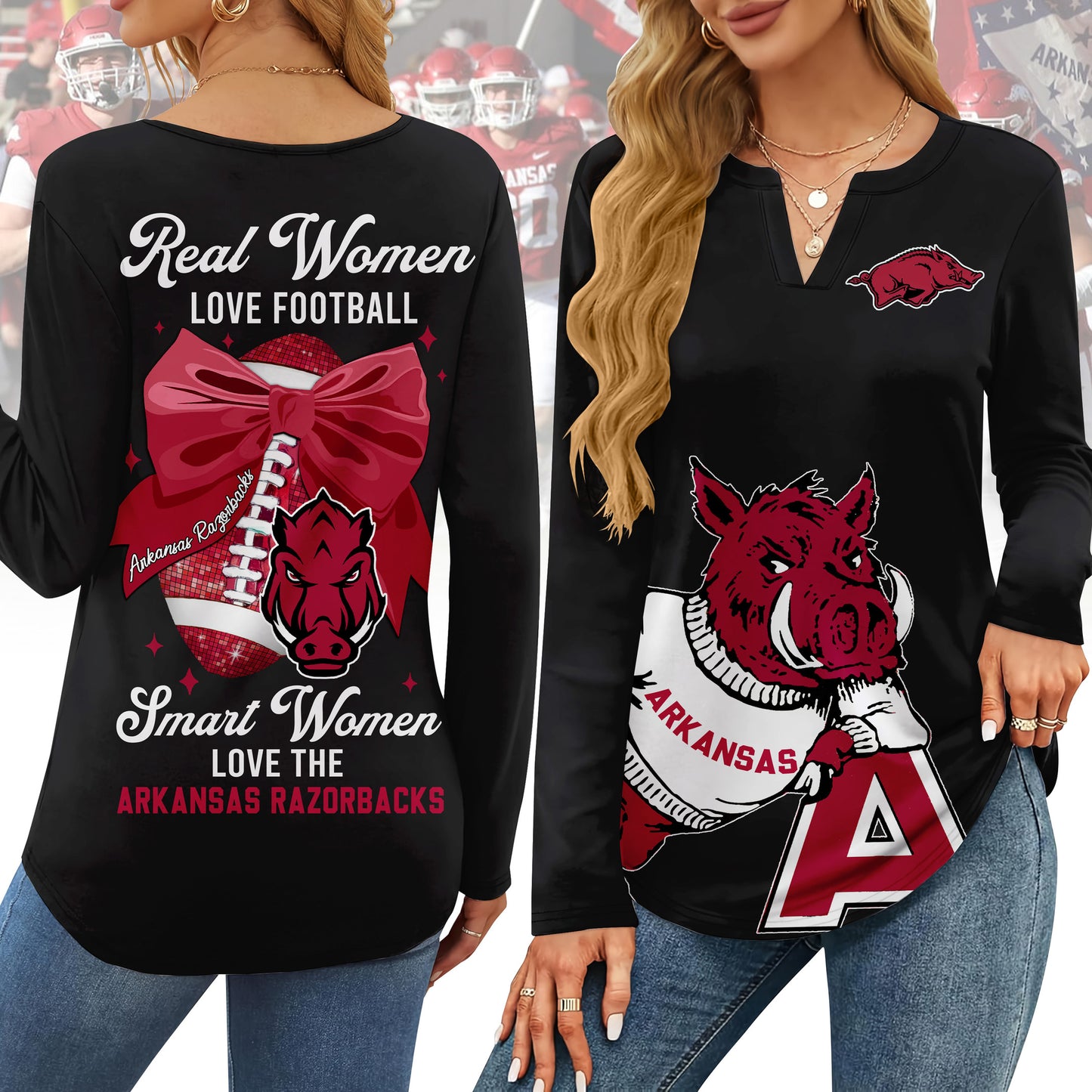 AKR V-neck Long Sleeve Shirt TMN