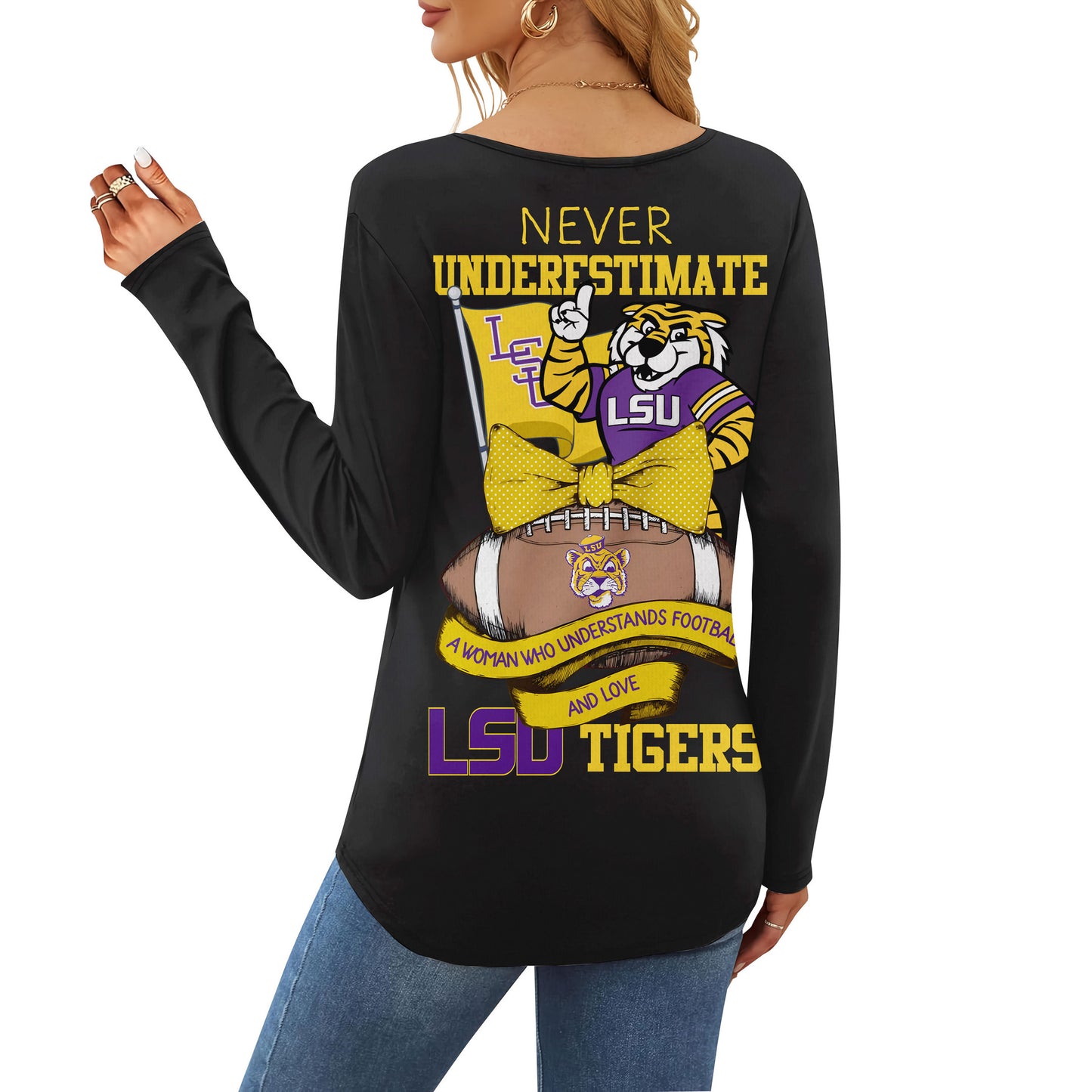 LSUT V-neck Long Sleeve Shirt NTY