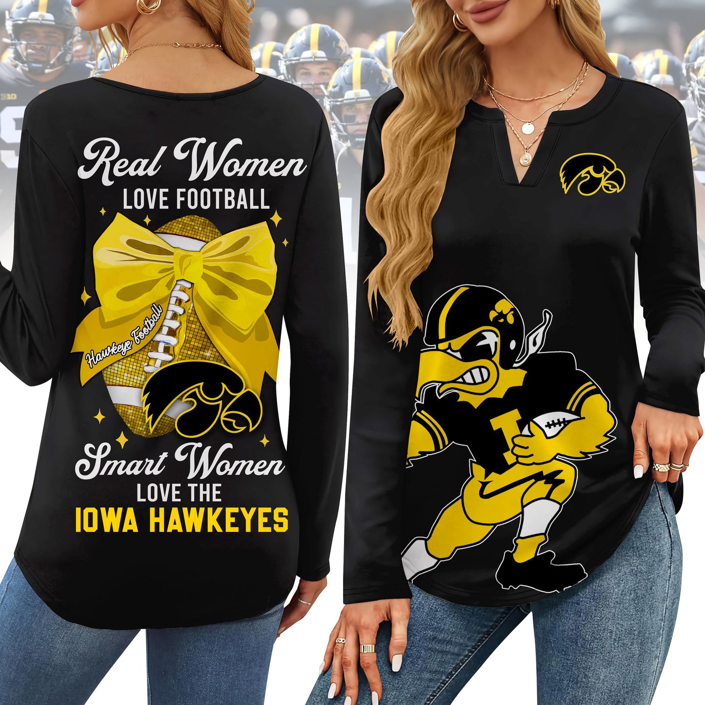 IWHK V-neck Long Sleeve Shirt TMN