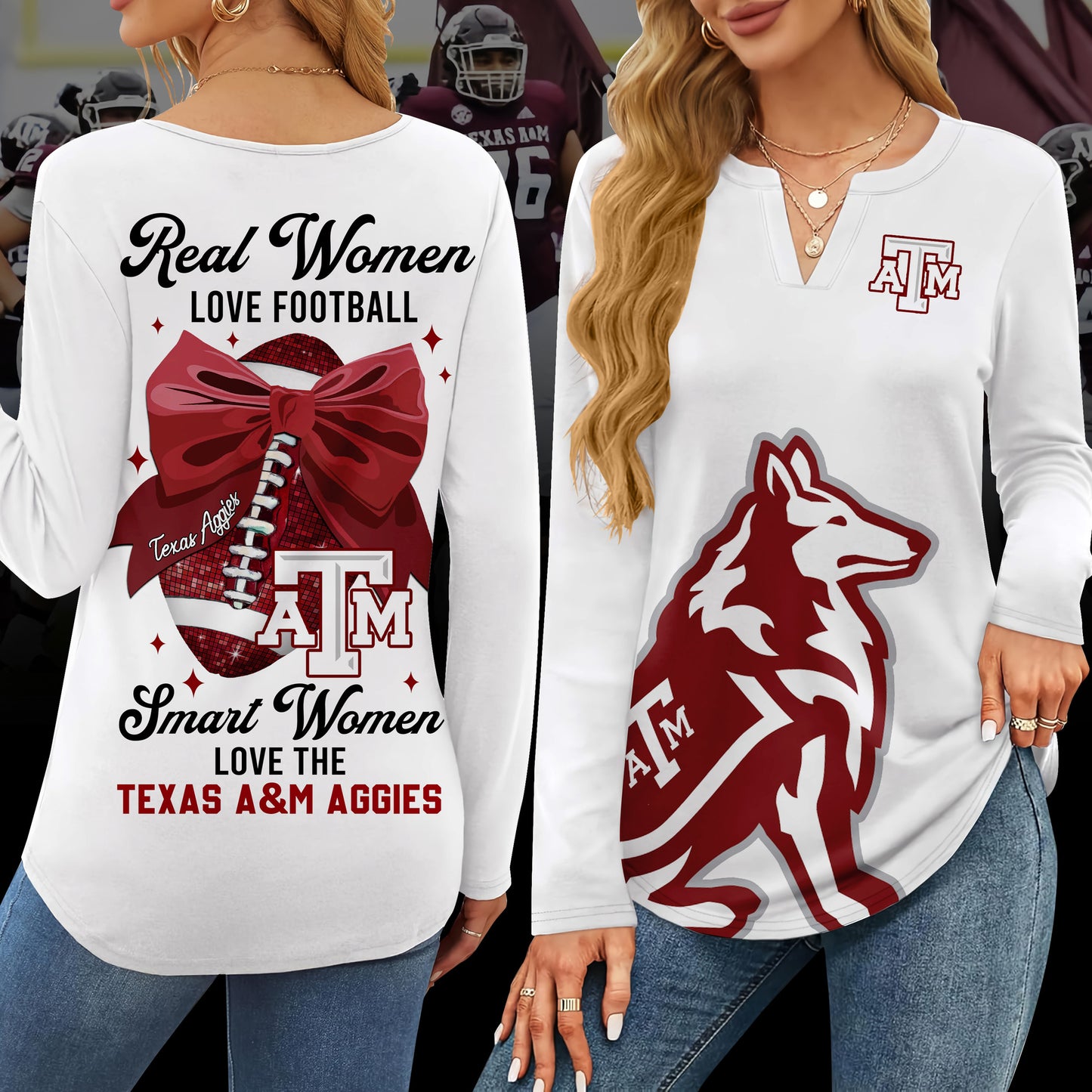 TAMA V-neck Long Sleeve Shirt TMN