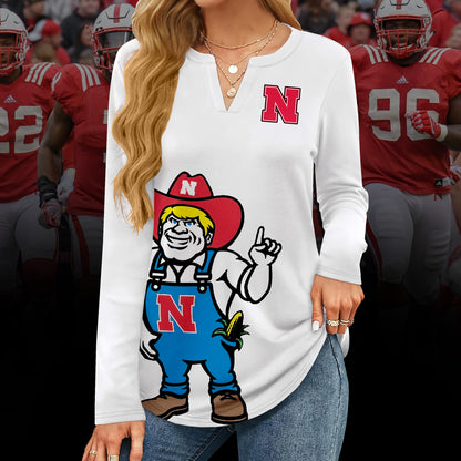 NCH V-neck Long Sleeve Shirt TMN