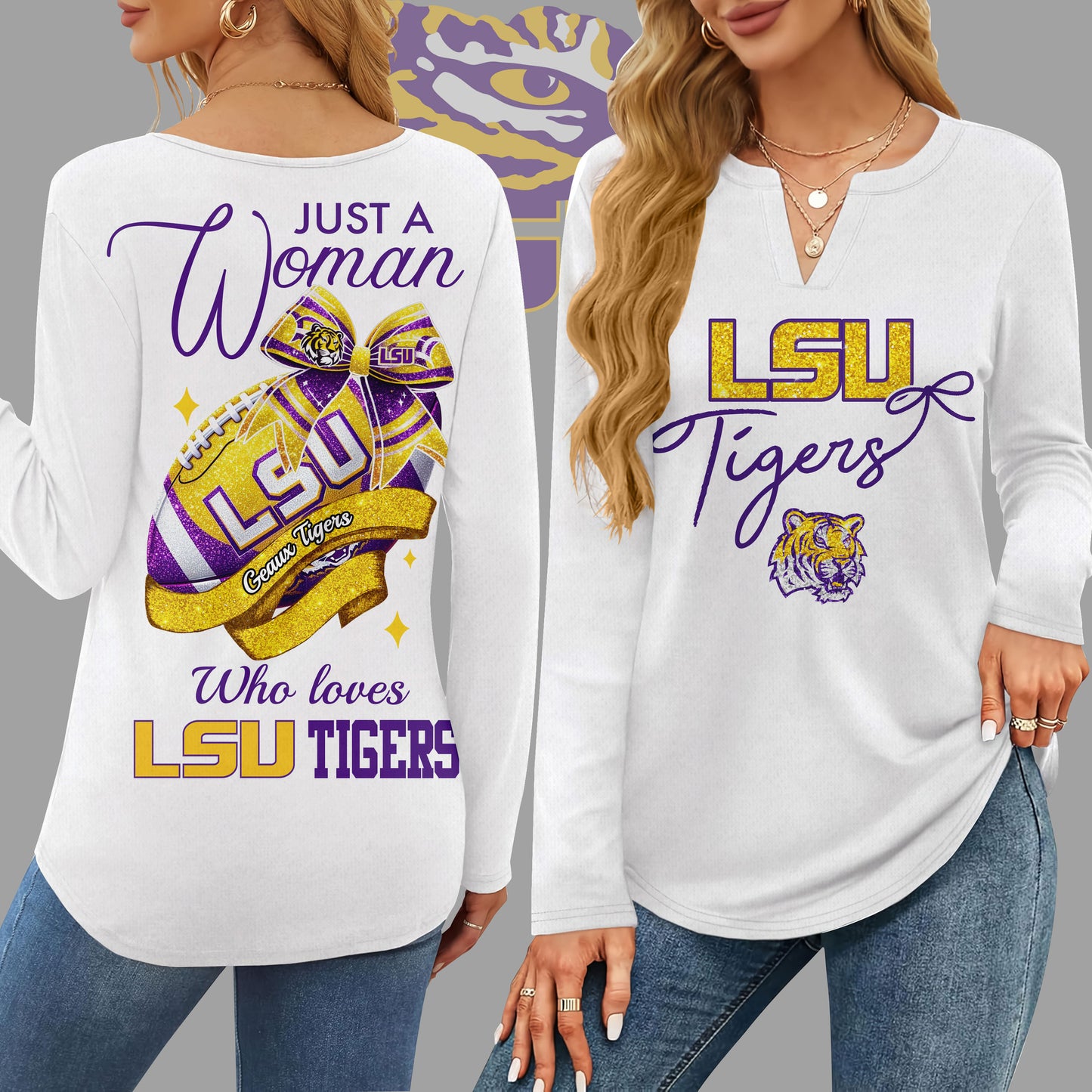 LSUT V-neck Long Sleeve Shirt NTY