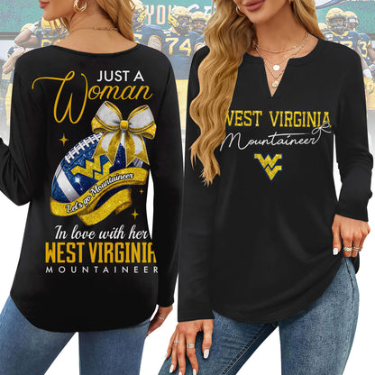 WVU V-neck Long Sleeve Shirt NTY