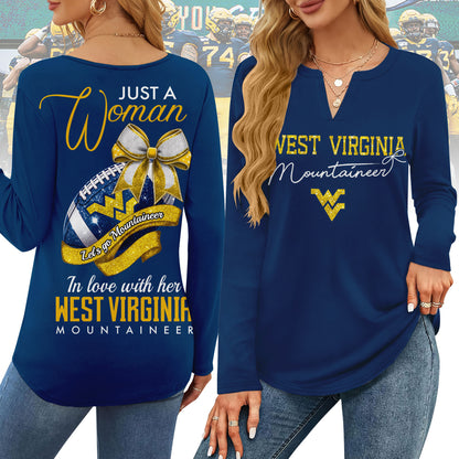WVU V-neck Long Sleeve Shirt NTY