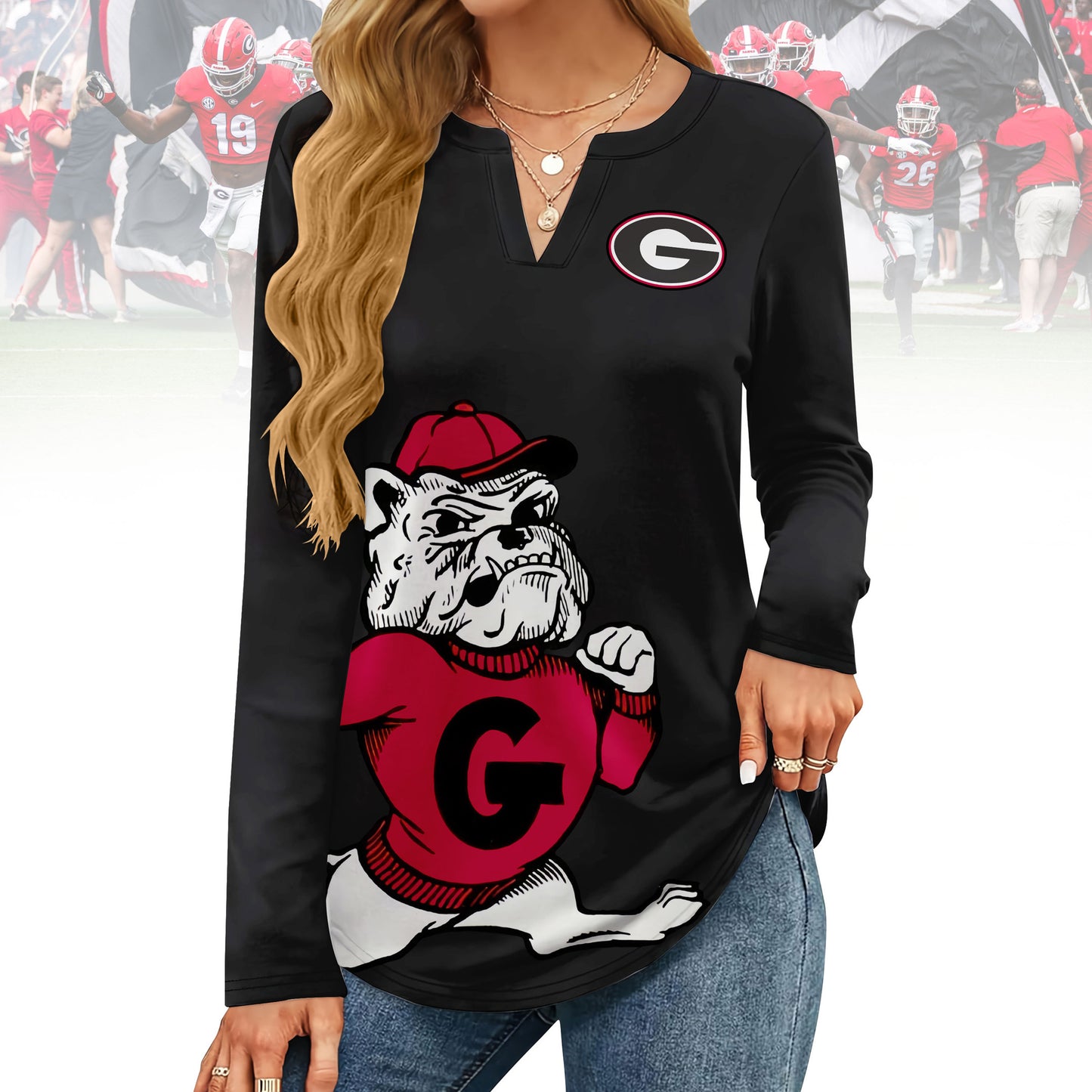 GGBD V-neck Long Sleeve Shirt TMN