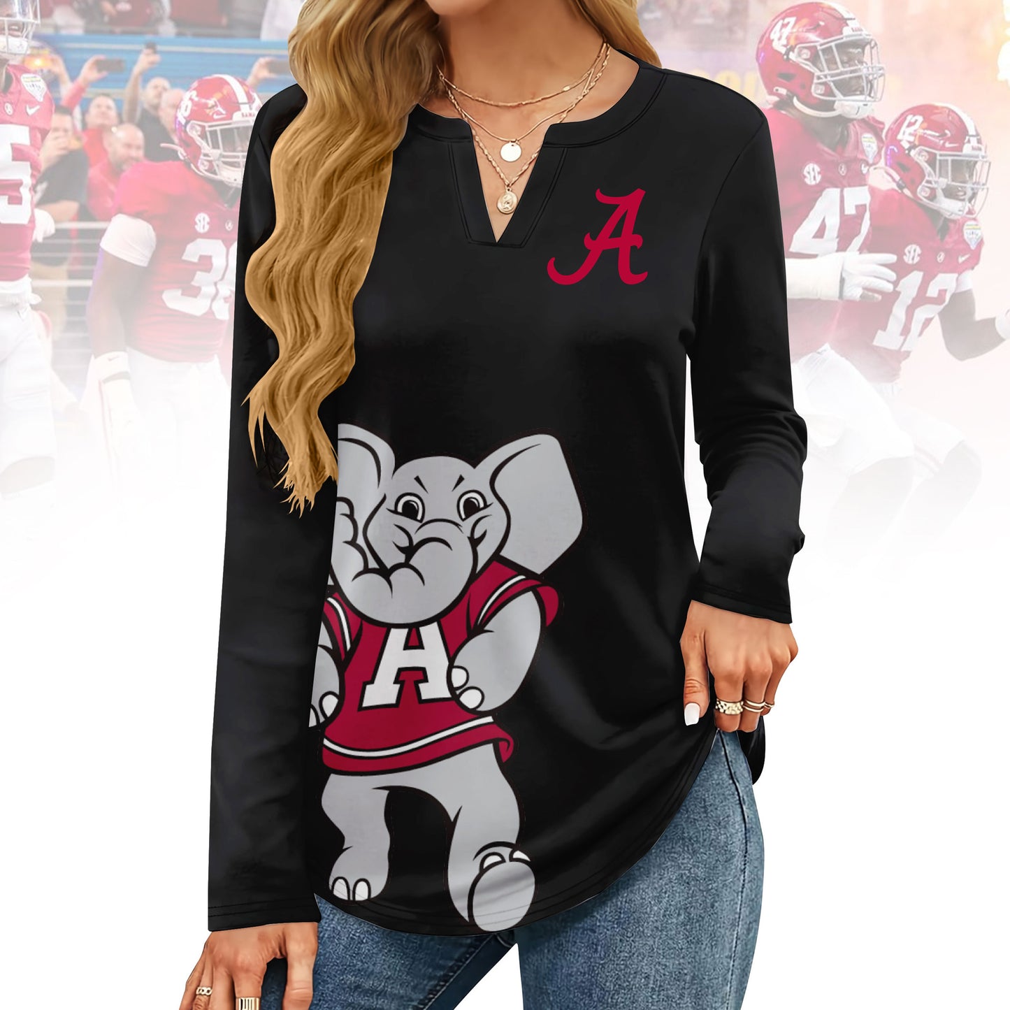 ACT V-neck Long Sleeve Shirt TMN