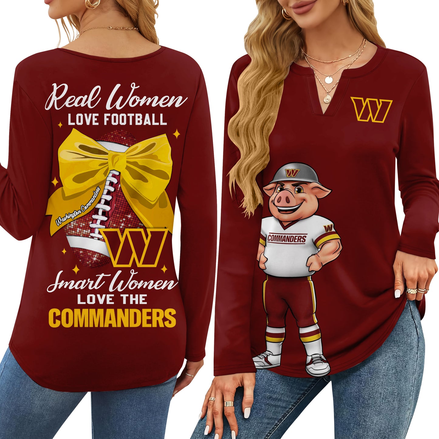 WCD V-neck Long Sleeve Shirt TMN