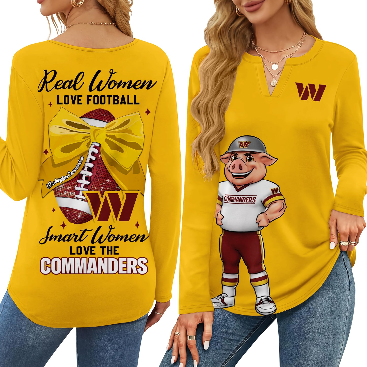 WCD V-neck Long Sleeve Shirt TMN