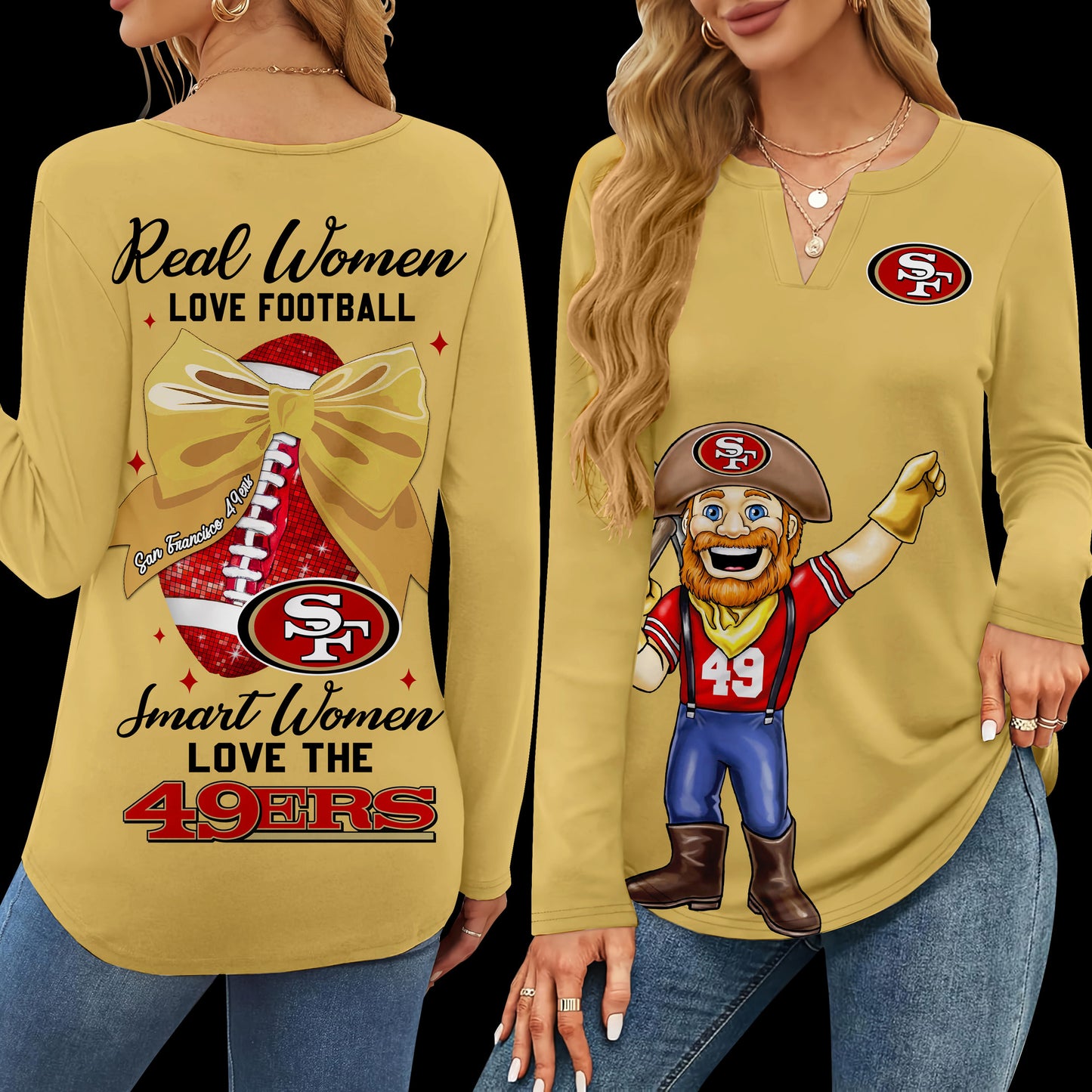 SF49 V-neck Long Sleeve Shirt TMN