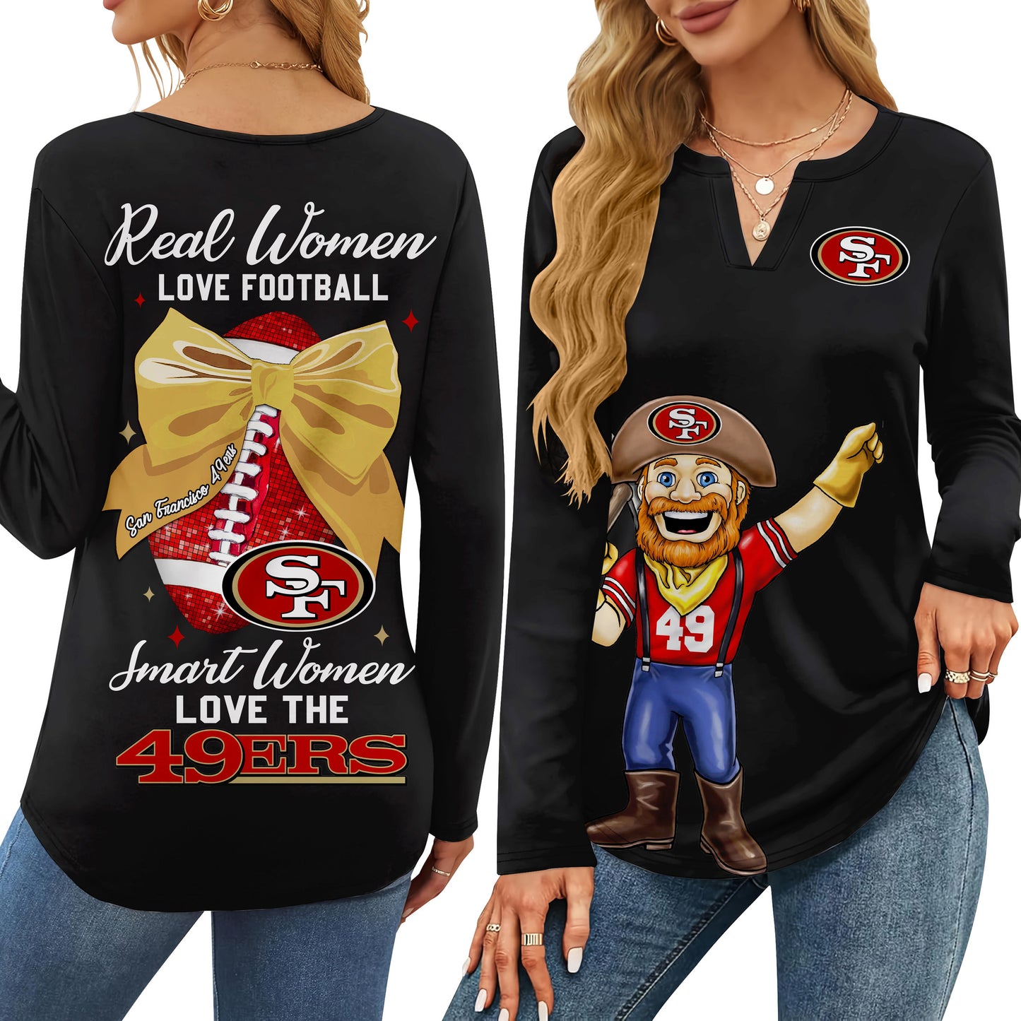 SF49 V-neck Long Sleeve Shirt TMN