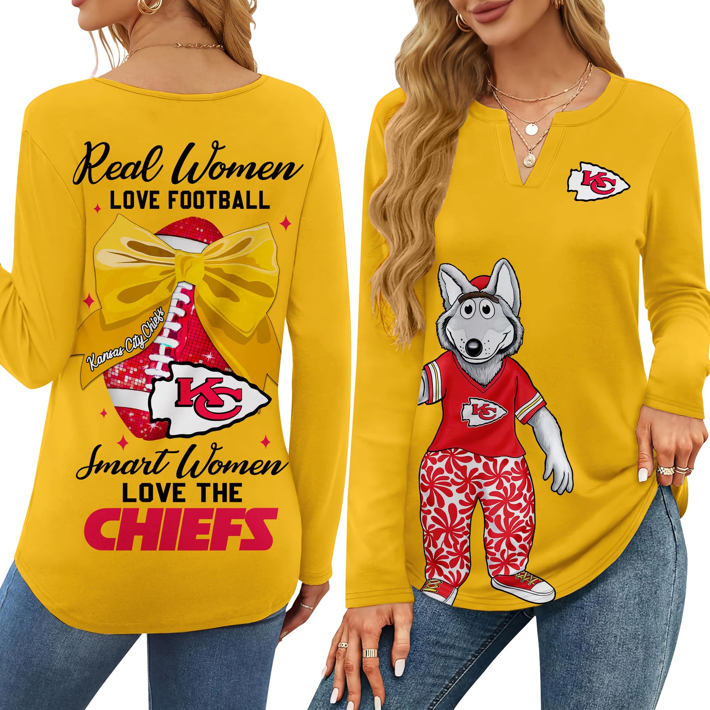 KCC V-neck Long Sleeve Shirt TMN