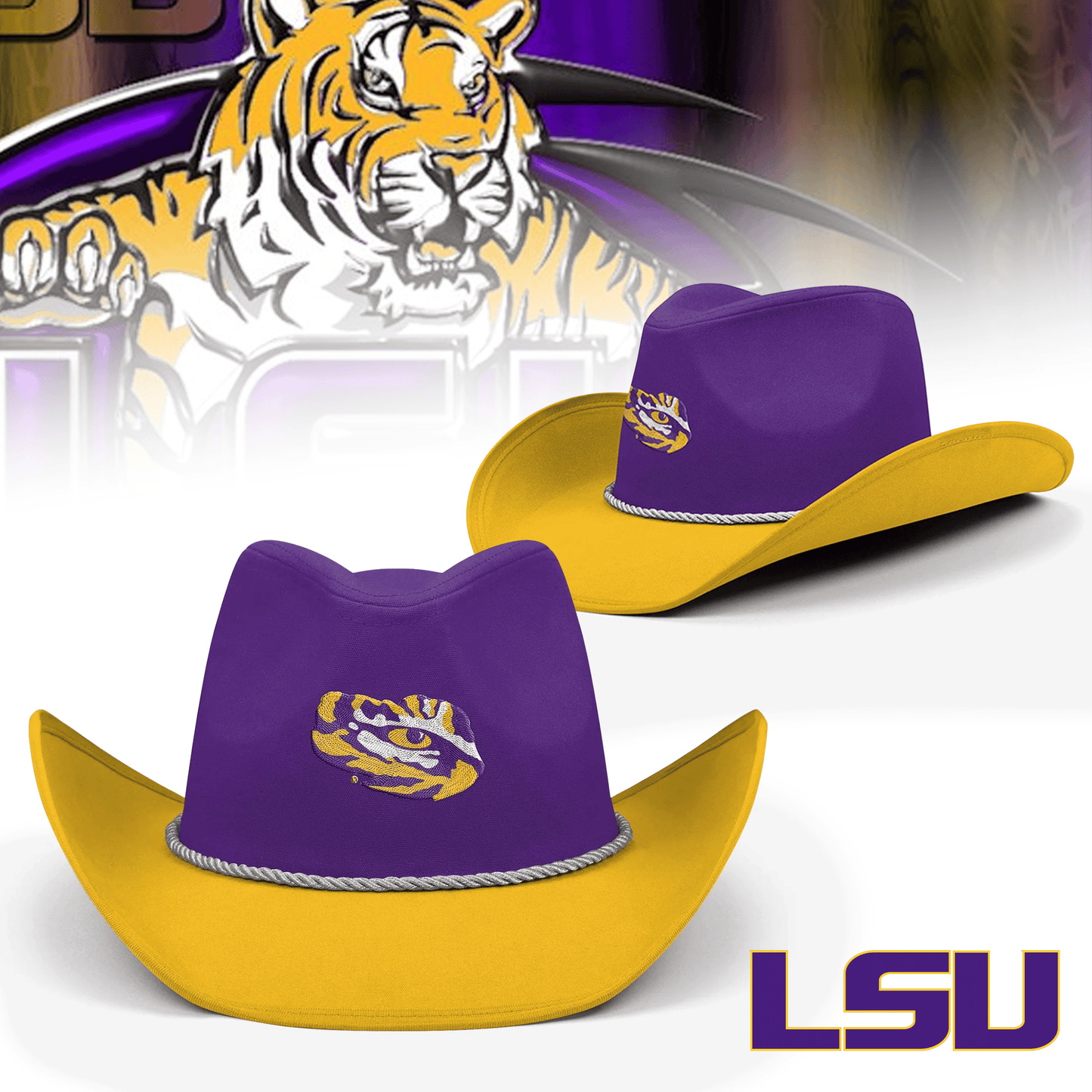 LSU Tigers Two Tone Cowboy Hat LSU LNTH