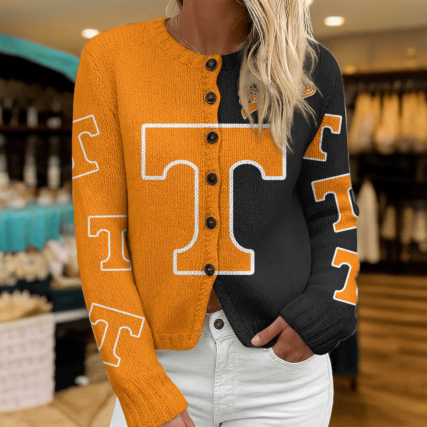 TVF CARDIGAN SWEATSHIRT WITH BUTTON DAT