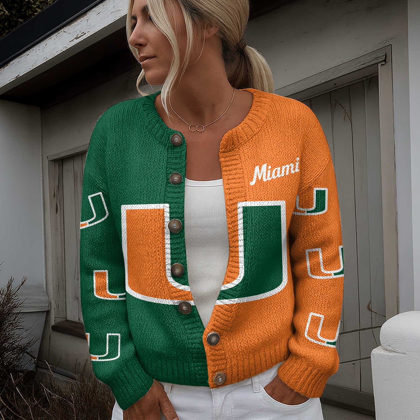 MHC CARDIGAN SWEATSHIRT WITH BUTTON DAT