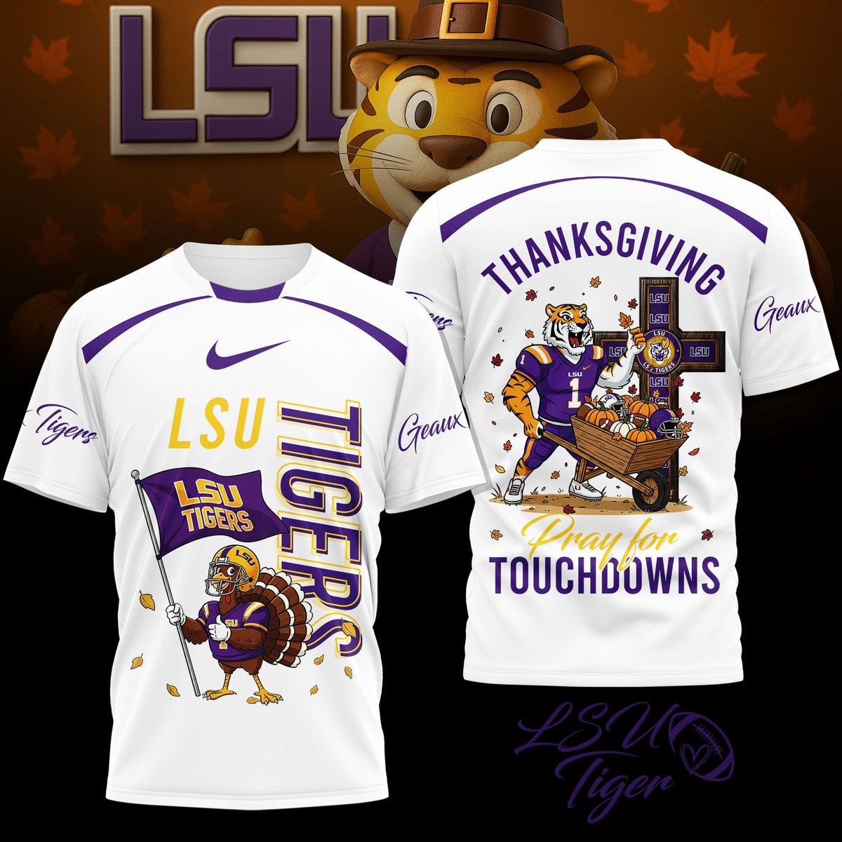 PREMIUM LSU THANKSGIVING 3D SHIRT HTTT 01