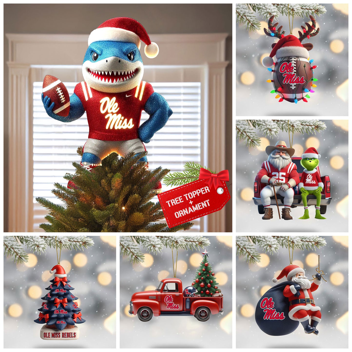 COMBO OMR CHRISTMAS TREE TOPPER WITH ORNAMENT DAT