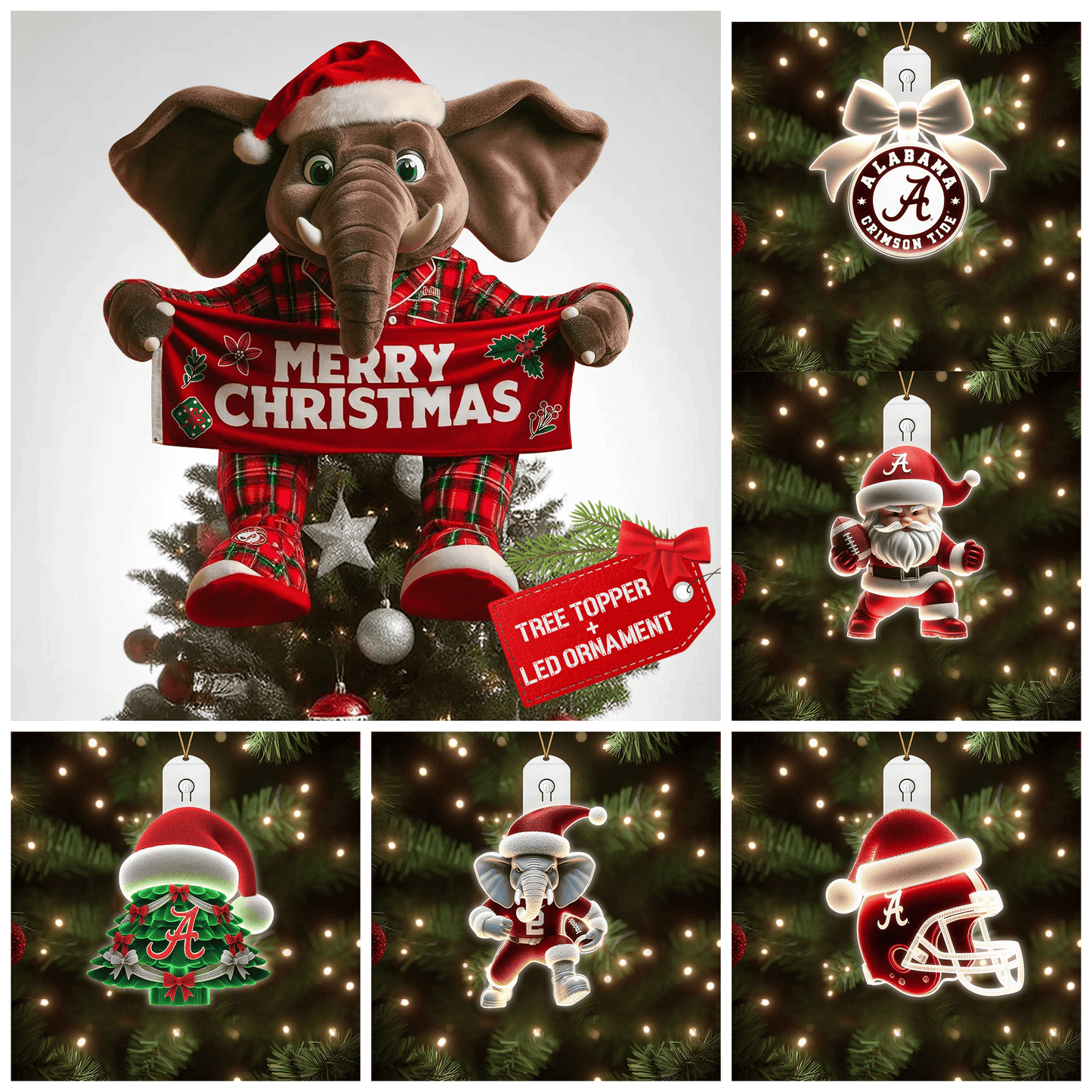 COMBO ACT CHRISTMAS TREE TOPPER WITH LED ORNAMENT LNTH