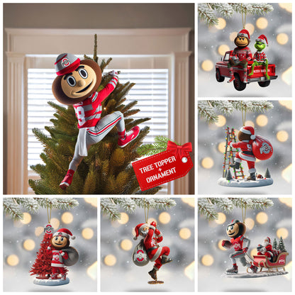COMBO OSB CHRISTMAS TREE TOPPER WITH ORNAMENT DAT