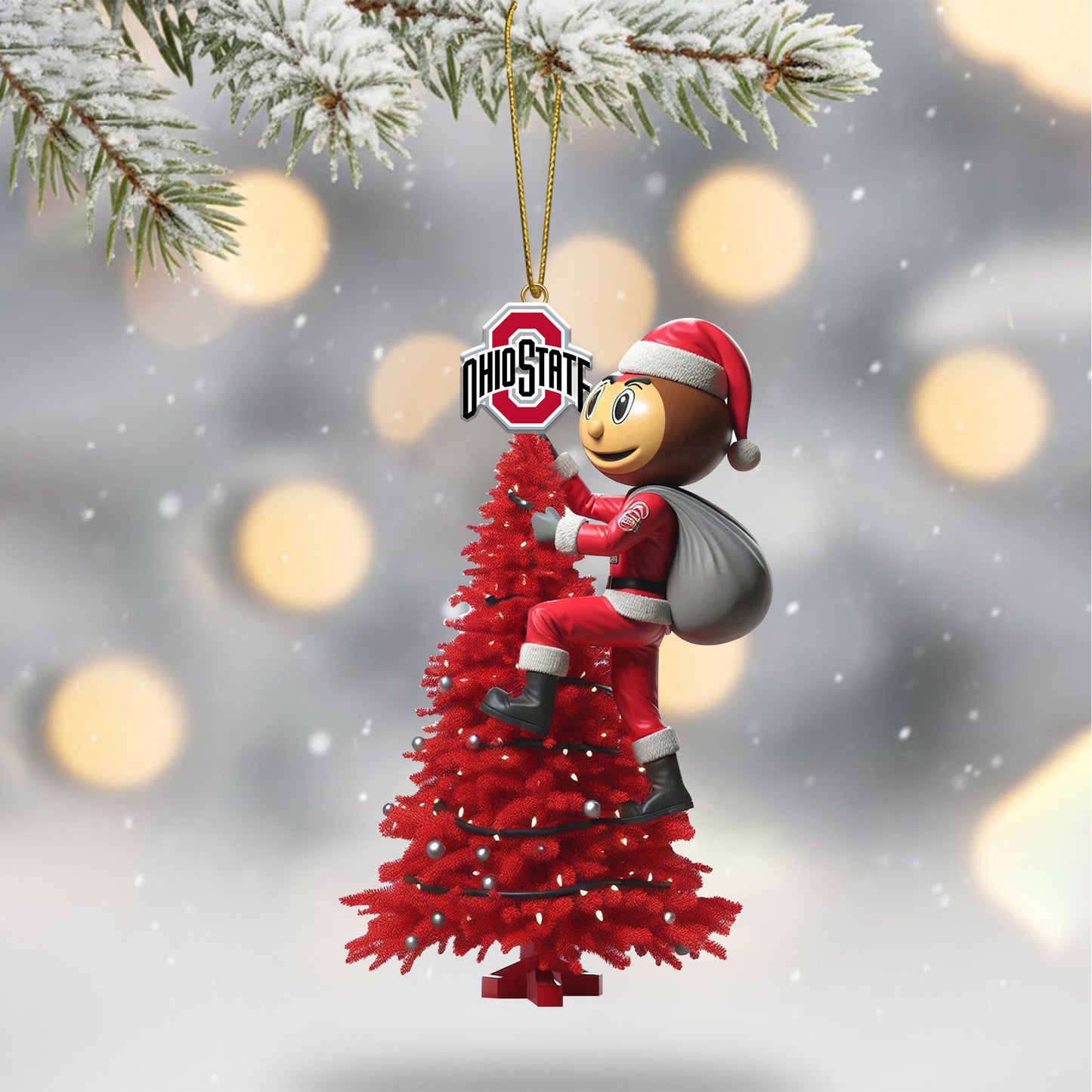 COMBO OSB CHRISTMAS TREE TOPPER WITH ORNAMENT DAT