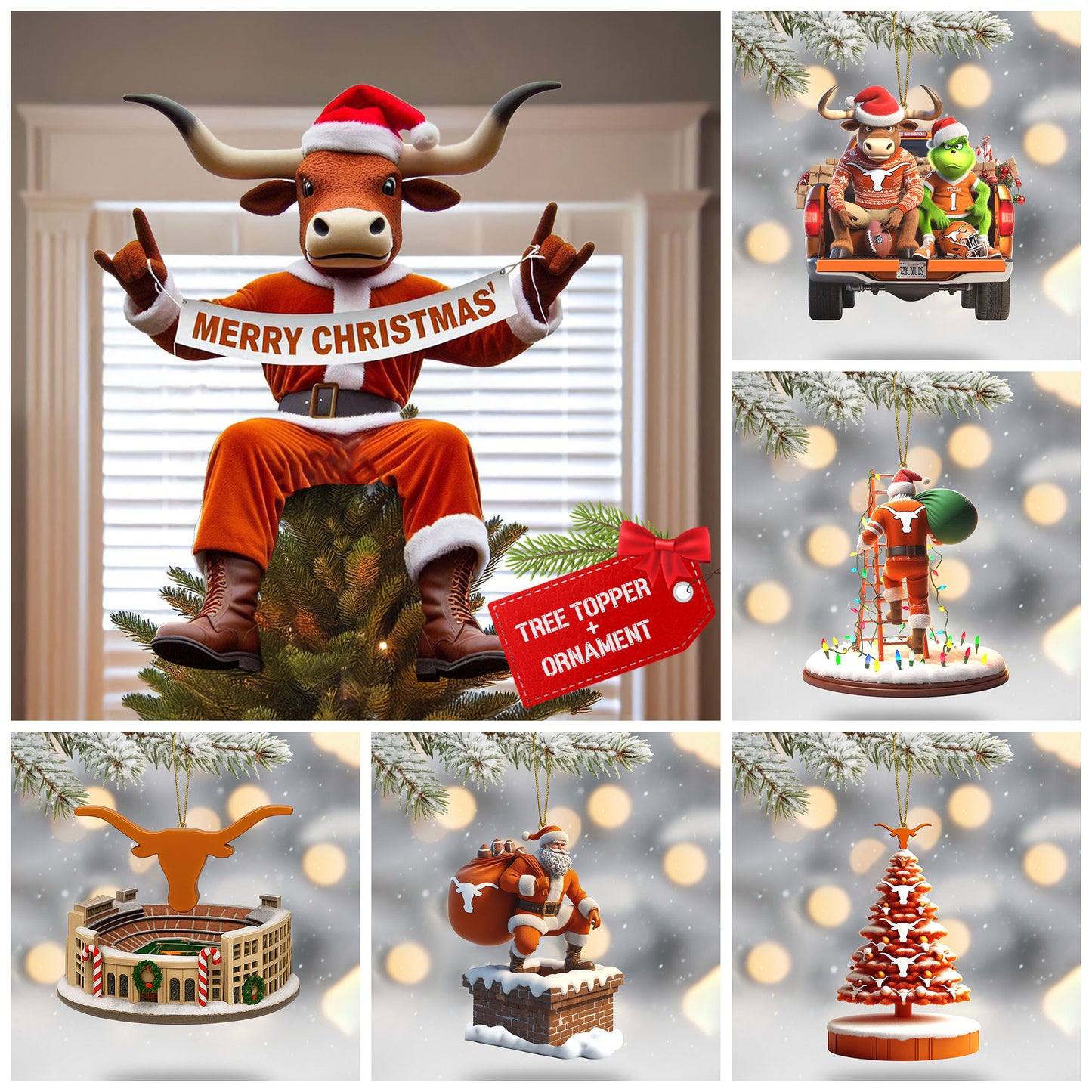 COMBO TLS CHRISTMAS TREE TOPPER WITH ORNAMENT DAT