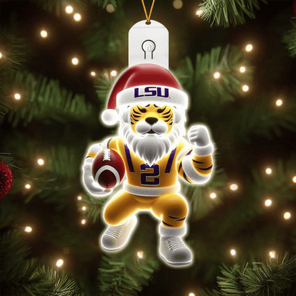 COMBO LSU CHRISTMAS TREE TOPPER WITH LED ORNAMENT LNTH